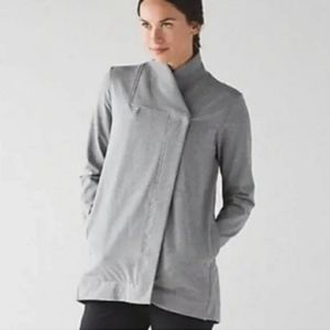 Lululemon Belle Wrap Cardigan Sweater Heathered Medium Grey Sz 4